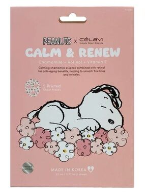 Peanuts x Célavi Calm & Renew Sheet Mask - Pink